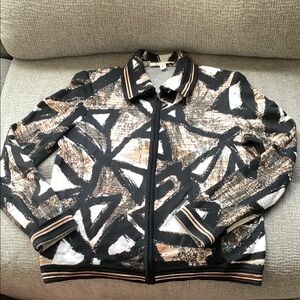 St. John Black and Brown Bomber Jacket size 4
